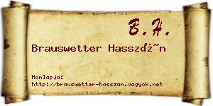 Brauswetter Hasszán névjegykártya